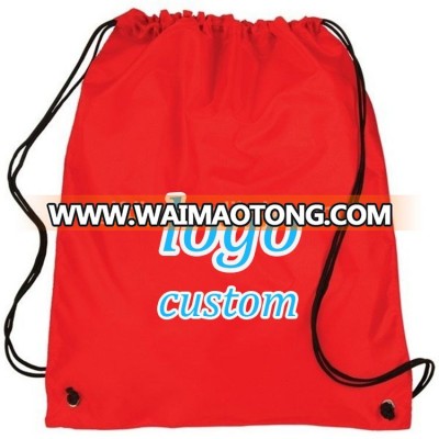 Custom Promotional Polyester Drawstring Bag/Advertising drawstring backpack/Personalized cinch backpack bag